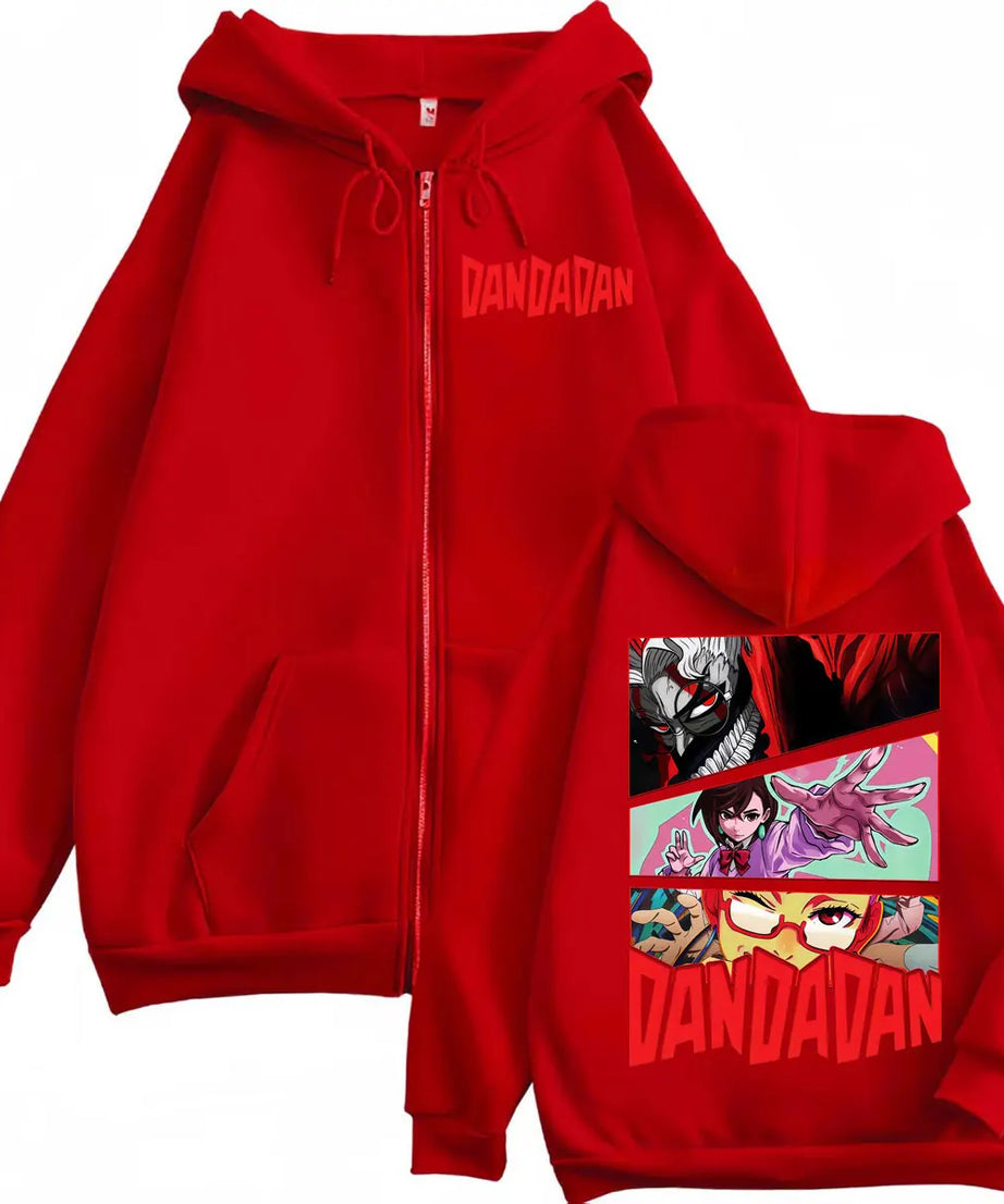 Dandadan Graphic Zipper Hoodies Anime Style Zip Up Hooded Sweatshirts Men Women Fashion Y2k Oversized Pullovers