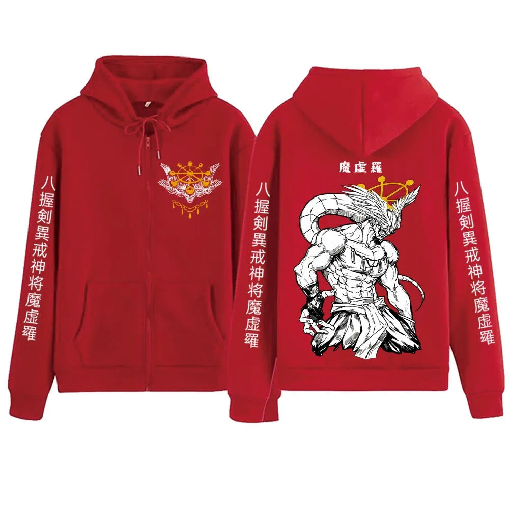 Jujutsu Kaisen Mahoraga Anime Zipper Hoodie – Harajuku Streetwear Sweatshirt 5