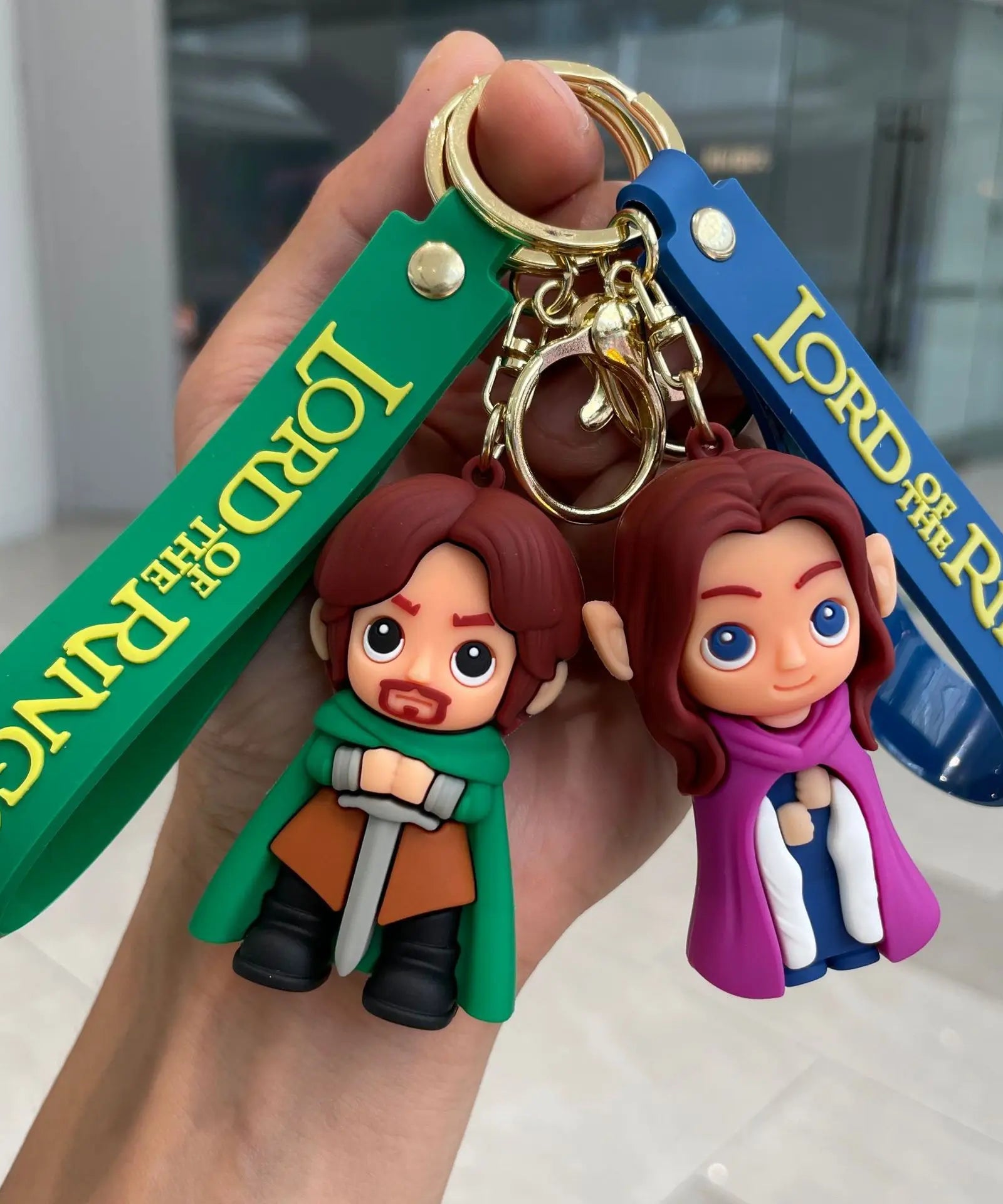Movie Lord Rings Keychain Anime Doll Figure Car Keyring PVC Doll Pendent Bag Jewelry Accessories Toy Kid Xmas Decora Gift