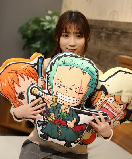 One Piece Pillow Doll Luffy Roronoa Zoro Sanji Chopper Usopp  Anime Peripherals Cushion Pillow Birthday Gift Decorative