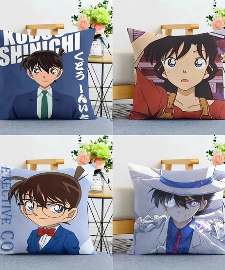 Detective Conan Pillowcase – Soft Anime Cushion Cover with Zipper for Sofa & Bedroom Decor
