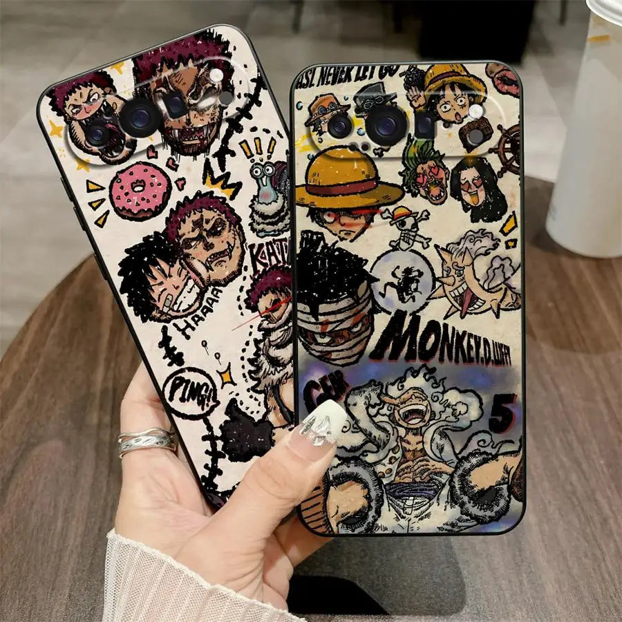 O-One P-Pieces Anime Case for Google Pixel 8a 7 Pro 9 Pro XL 6a 9a 8 Pro 6 Pro 7a Soft Cover