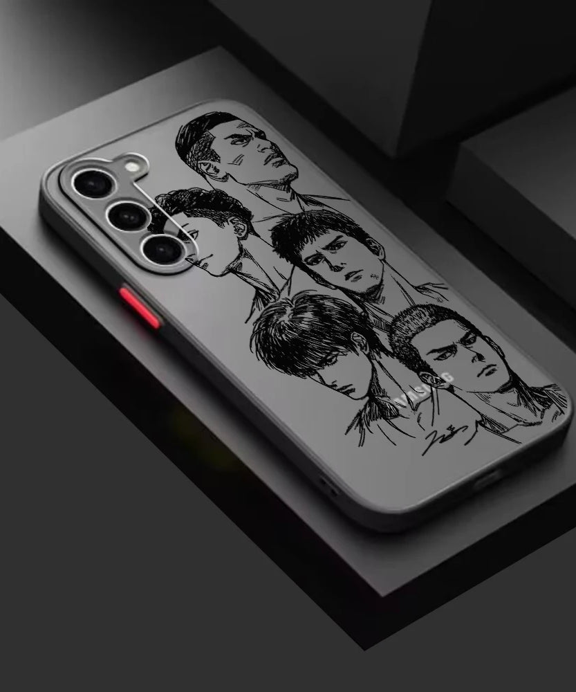 Slam Dunk Popular Anime Art Frosted Translucent For Samsung Galaxy S24 S23 S22 S21 S20 FE S10 S9 S8 Plus Ultra Pro 5G Matte