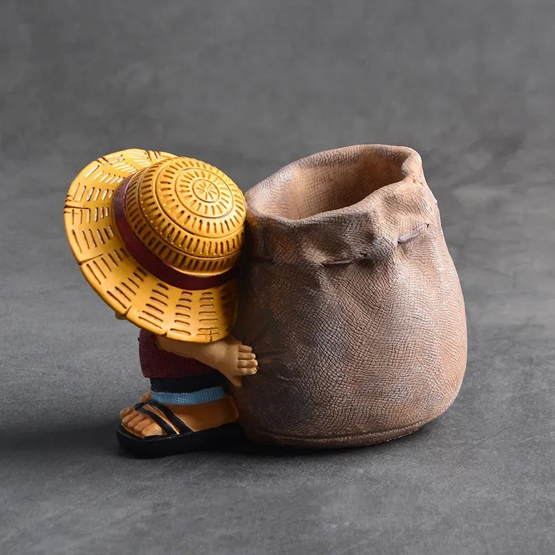 One Piece Luffy Resin Pen Holder – 10cm Desk Figure Organizer