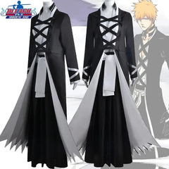 Bleach Kurosaki Ichigo Cosplay Costume – Black & White Shinigami Hollow Outfit