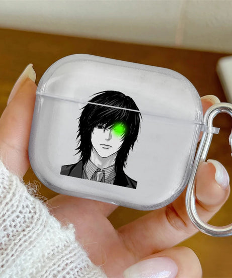 Anime Mikami Teru Death Note Case Soft silicone TPU Case For AirPods 4 Pro 1 2 3 Clear Transparent Bluetooth Earphone Case