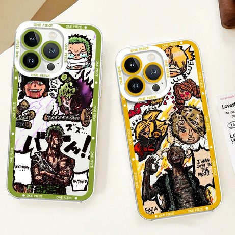Anime Japanese One Piece Phone Case For iPhone 15 14 13 12 11 Mini XS XR X Pro MAX 8 7 Plus Angel Eyes Transparent Cover