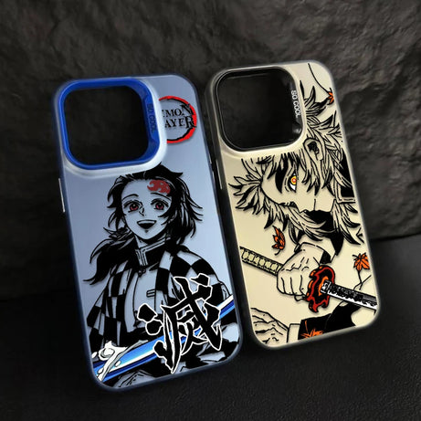 Anime Demon Slayer Kyoujurou For Xiaomi Poco X5 X3 F4 F3 M3 C51 C50 Matte Colored Silver Phone Case