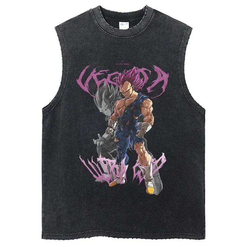 Vintage Dragon Ball Z Oversized Sleeveless Tee – 2024 Harajuku Anime Streetwear