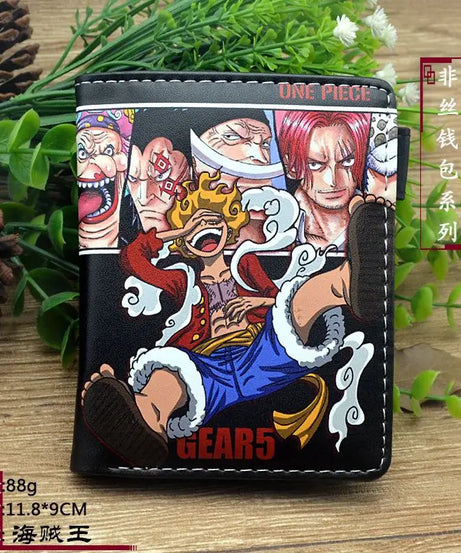 one piece anime peripheral wallet card bag with zipper coin wallet id passport bag cartoon mens one piece figure birthday gift