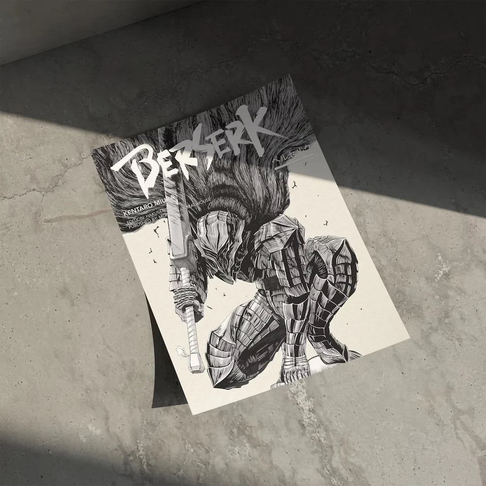 1PC Unframed Manga Posters Canvas Painting Retro Guts Griffith Anime Minimalist Wall Art Prints Home Bedroom Living Room Decor