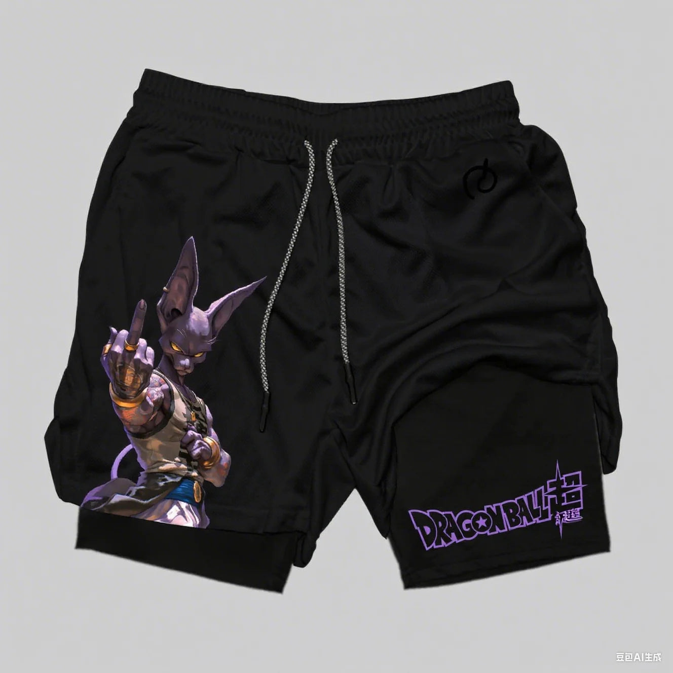 Dragon Ball Goku Anime Gym Shorts Men Double-layer 2-in-1 Sports Pants New Summer Print Beach Pants Streetwear