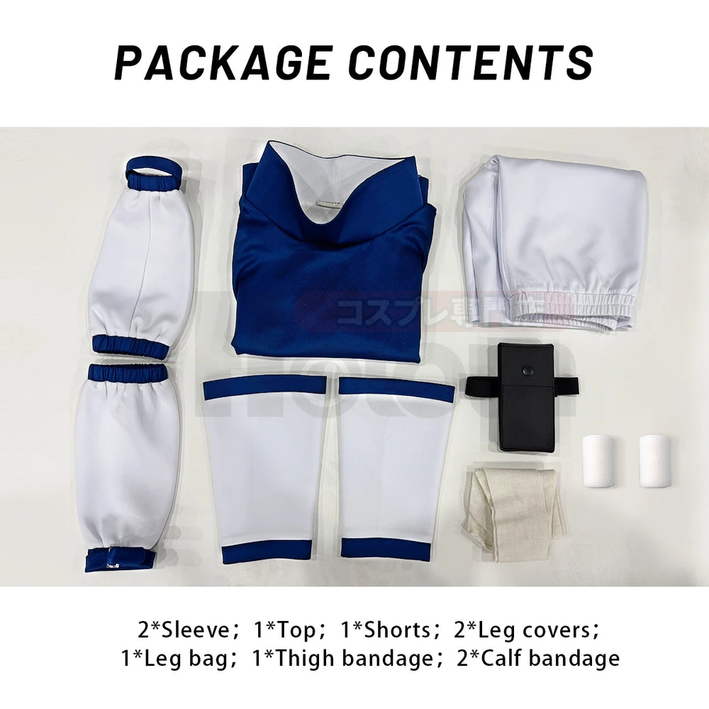 Anime Sasuke Uchiha Cosplay Costume – Blue Top & White Shorts Set 5