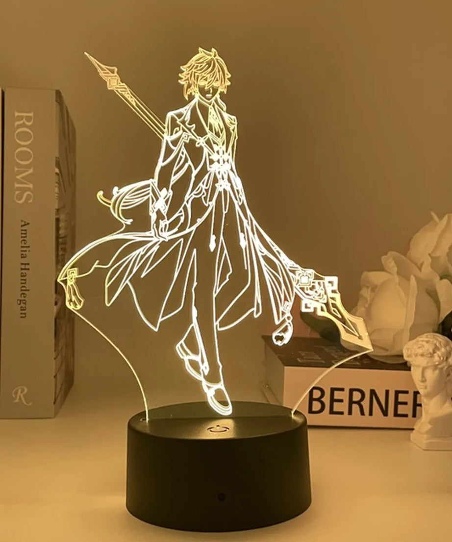 Newly Genshin Impact Night Light Yae Miko Game Figures Acrylic Stand Model 3D Table Lamp Kids Git Acrylic Bedside lamp