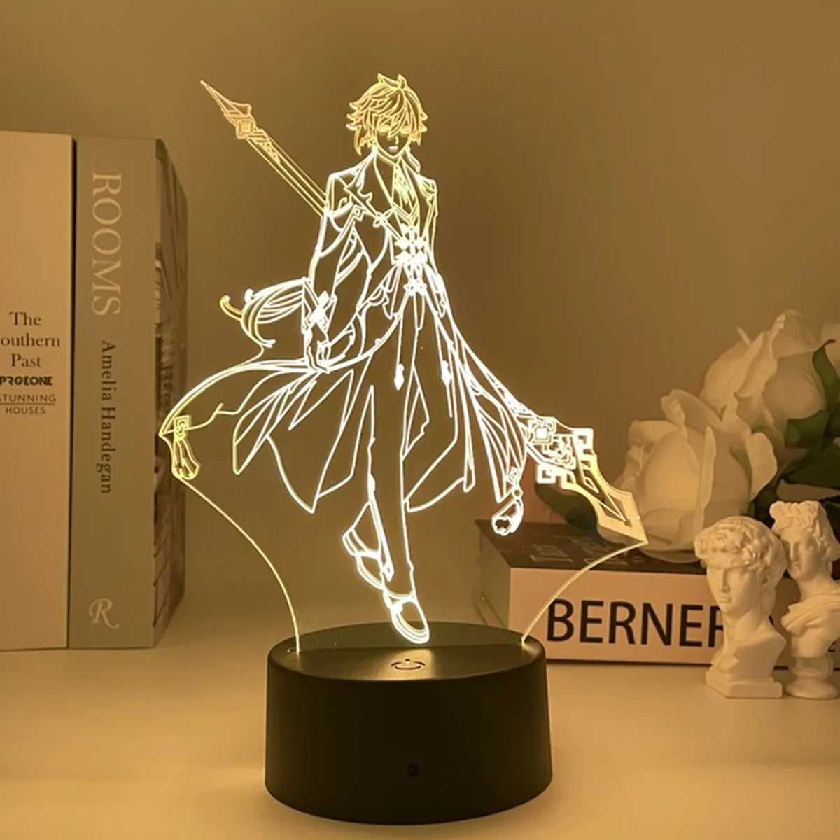 Newly Genshin Impact Night Light Yae Miko Game Figures Acrylic Stand Model 3D Table Lamp Kids Git Acrylic Bedside lamp