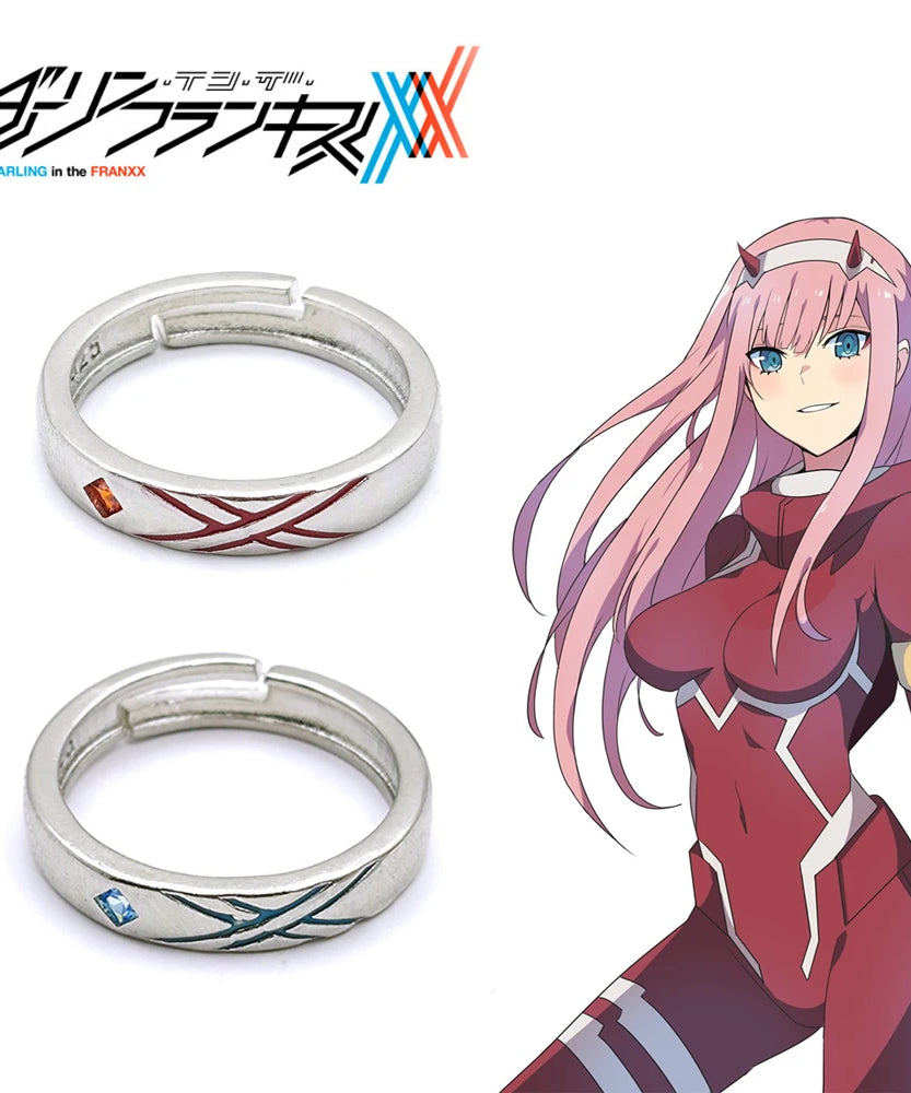 Anime Darling In The Franxx Cosplay Ring HIRO ZERO TWO Adjustable Opening Rings For Couple Love Fashion Jewelry Accessories