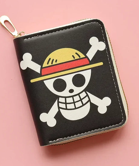 Anime One Piece Wallet Luffy Straw Hat Pirates Men's Short Wallet Multi-function Multi-card Slot Wallet Kids Gifts Men Gifts