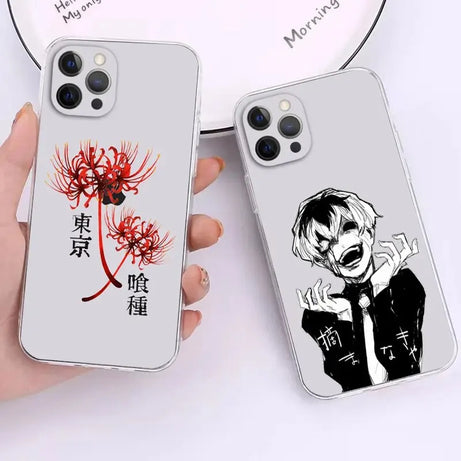 Soft Clear TPU Phone Case for IPhone15 14 13 XR X XS 12 11 Pro Max 7 Plus SE2 Japanese Anime Tokyo Ghoul Japan Suave Cover Coque