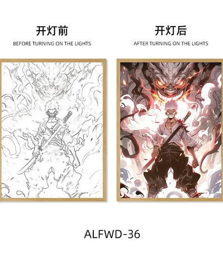 Sun God Nika Luffy Light-Up Frame – One Piece LED Desktop Decor