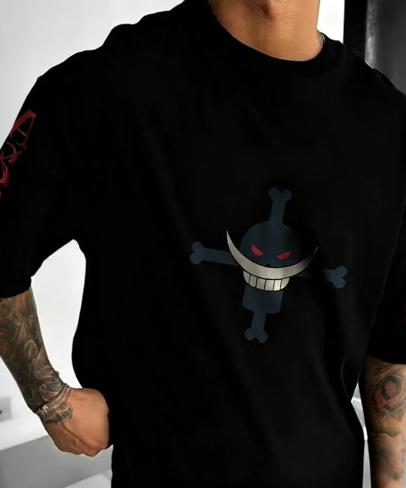 One Piece Ace Anime Co T-shirt Summer New Men's Street Harajuku Loose Casual Children's Parent Child Top