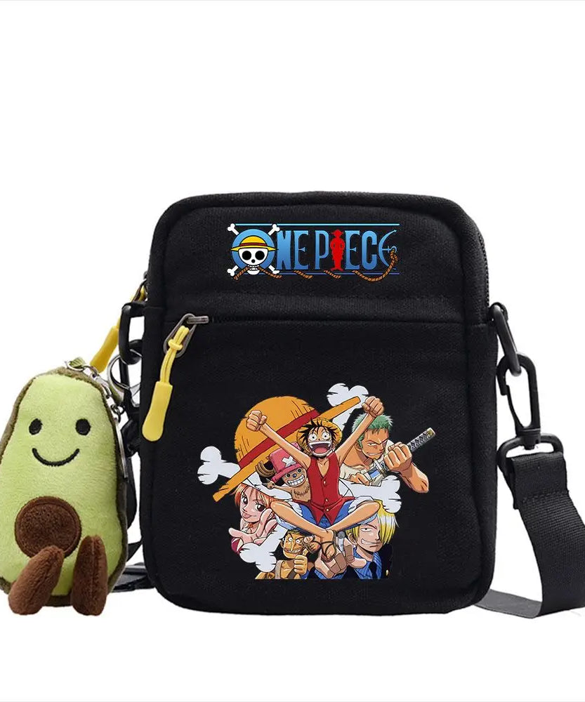 One Piece Shoulder Bag Anime Personality Creative Children's Print Crossbody Bag, Student Canvas Bag Holiday Gift