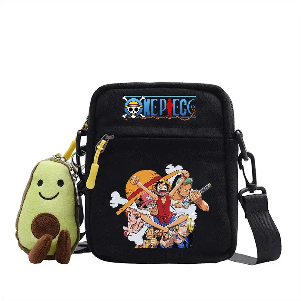 One Piece Shoulder Bag Anime Personality Creative Children's Print Crossbody Bag, Student Canvas Bag Holiday Gift