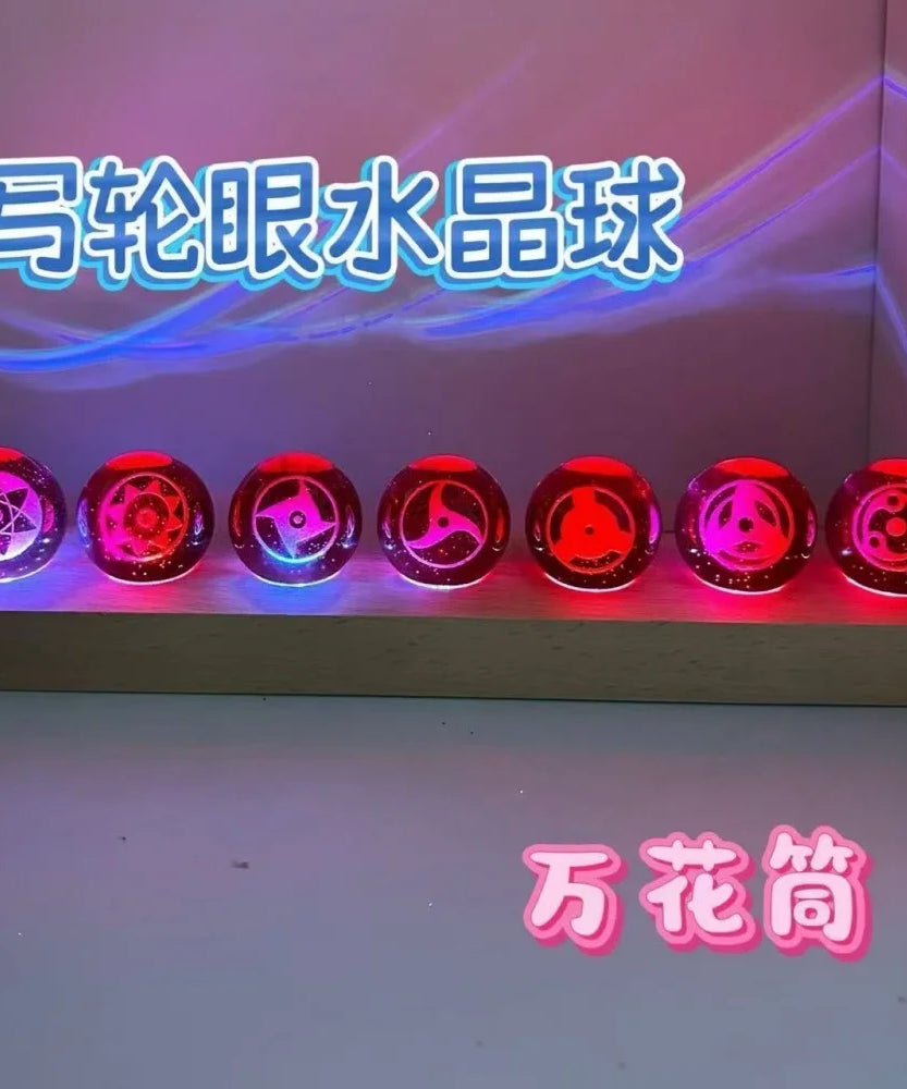 Naruto Night Light Writes Wheel Eye Crystal Ball Anime Sasuke Desktop Decor Ornaments Led Night Lamp Home Atmosphere Lights