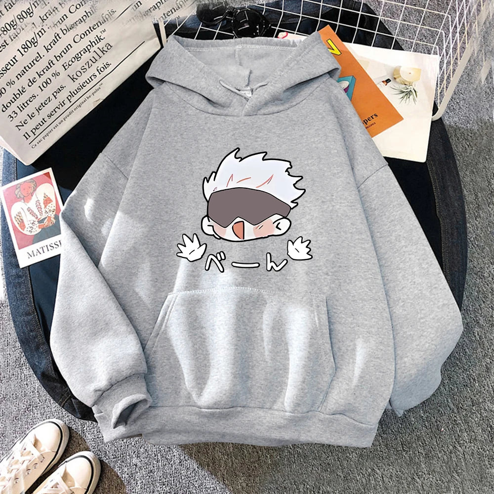Jujutsu Kaisen Satoru Gojo Funny Kawaii Anime Graphic Hoodie – Harajuku Pullover Sweatshirt 4
