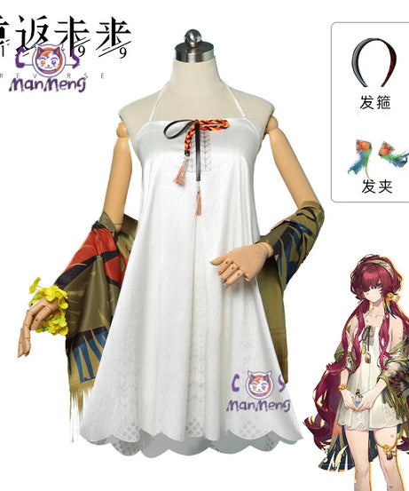 Game Reverse 1999 Enisey Cosplay Costume Sweet Girl Dress Bracelet Shawl Leg Ring Jewelry Set Carnival Party Enisey Complete Set