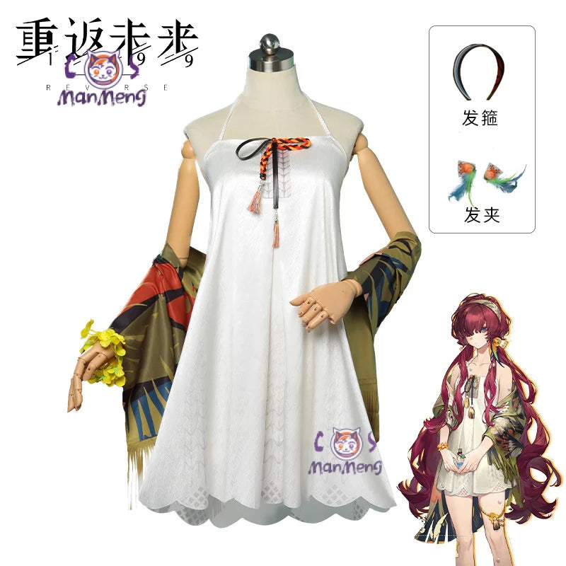 Game Reverse 1999 Enisey Cosplay Costume Sweet Girl Dress Bracelet Shawl Leg Ring Jewelry Set Carnival Party Enisey Complete Set