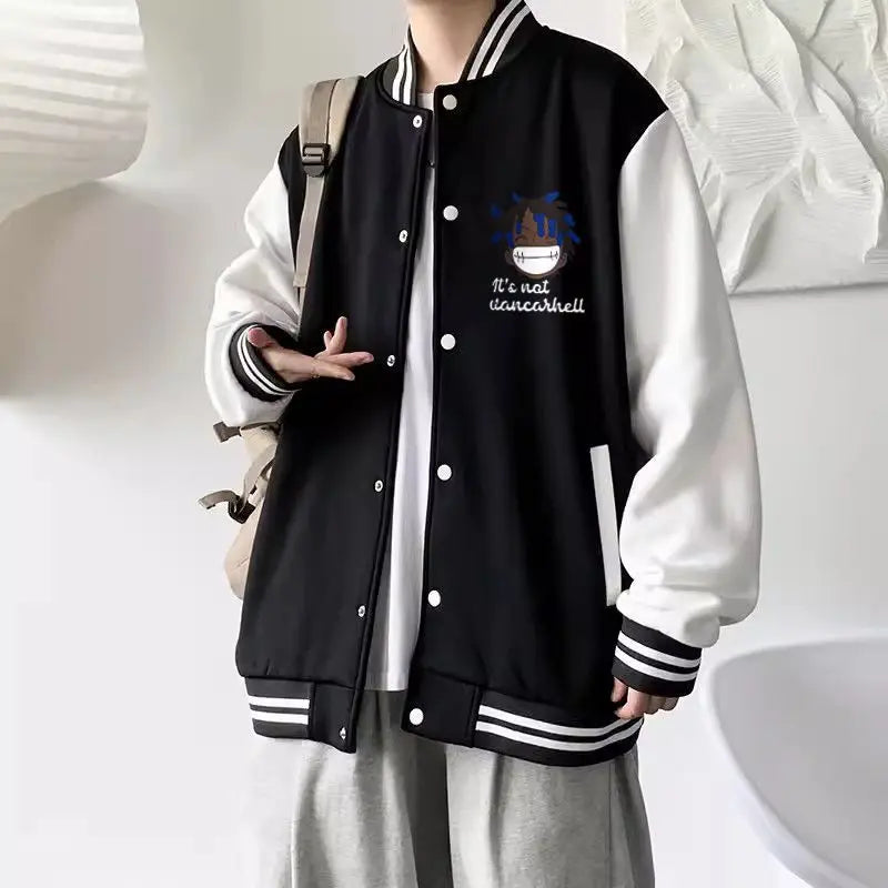 Anime One Piece Monkey D. Luffy  Anime Baseball Jacket Men's Loose Autumn Coat Versatile Casual Top