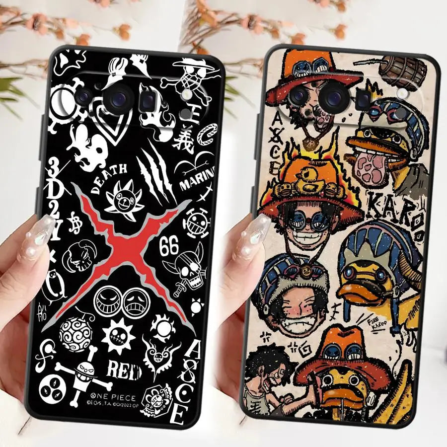 O-One P-Pieces Anime Case for Google Pixel 8a 7 Pro 9 Pro XL 6a 9a 8 Pro 6 Pro 7a Soft Cover