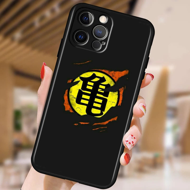 Dragon Ball Z Black Soft Case for iPhone 15/14/13/12/11/XS/X/8/7/SE