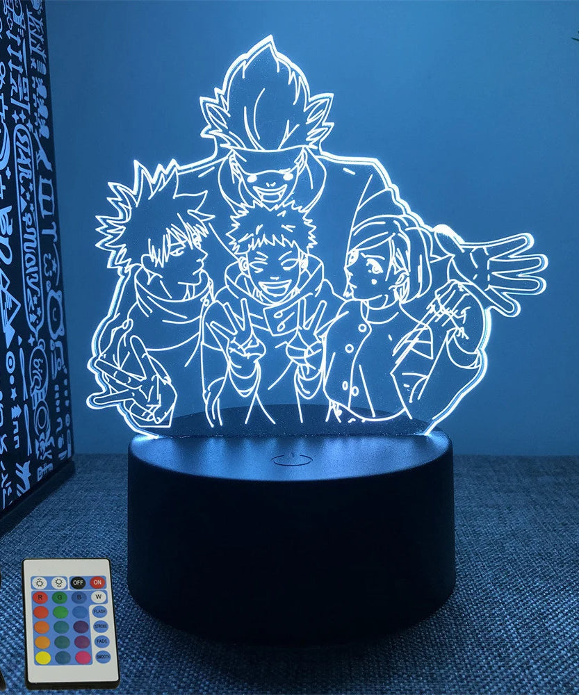 3D Anime Lamp Jujutsu Kaisen Led Night Light RGB Table Lamps Satoru Gojo Action Figure Kids Bedroom Desk Home Decor Friend