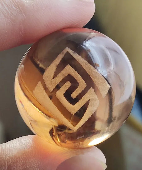 Genshin Impact Seven Elements Crystal Glass Ball 3D Three-dimensional Laser Engraving and Translucent Single Crystal Ball Game