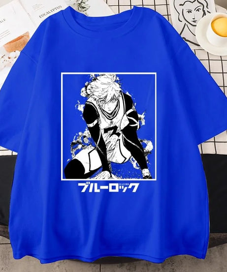 Anime Blue Lock T Shirt Seishiro Nagi Graphic Print Short Sleeve Unisex Streetwear Casual Personality Anime Harajuku Tees Tops