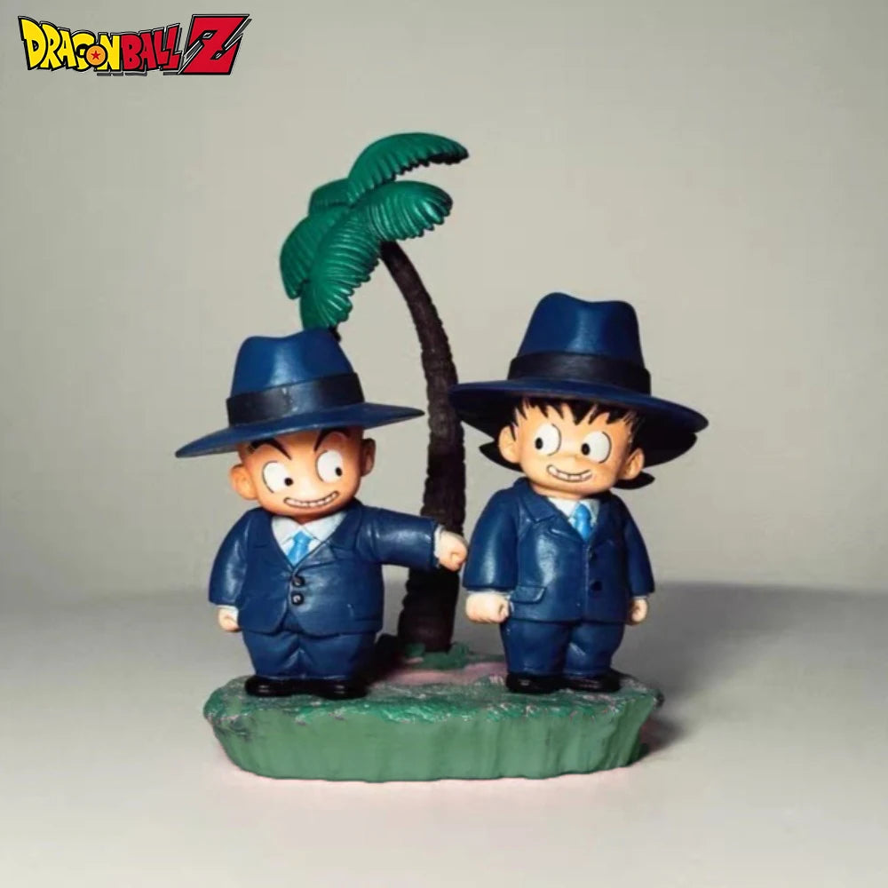 7cm/2.76in Anime Dragon Ball Figure Krillin and Goku Action Figures Pvc Statue Desktop Ornamen Collection Model Toys