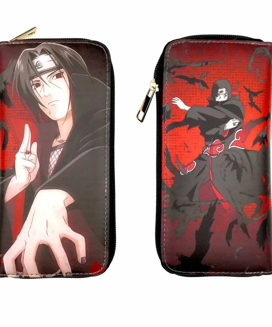 Naruto Sasuke Men Wallets Fashion Money Bag Zipper Coin Purse Female Purse Card Holder Multilayer Capacity Storage Bag Gift New