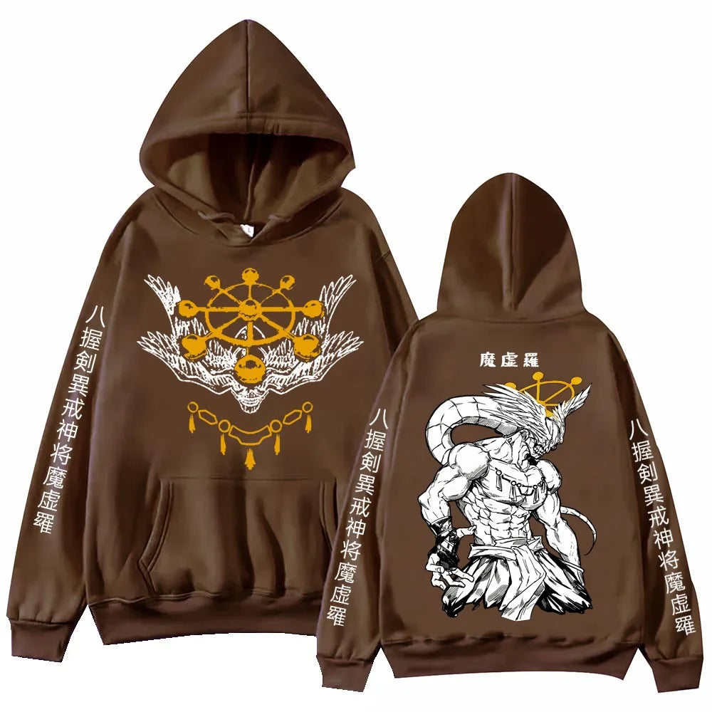 Anime Jujutsu Kaisen Mahoraga Graphic Hoodie – Harajuku Casual Pullover Sweatshirt for Men & Women 4