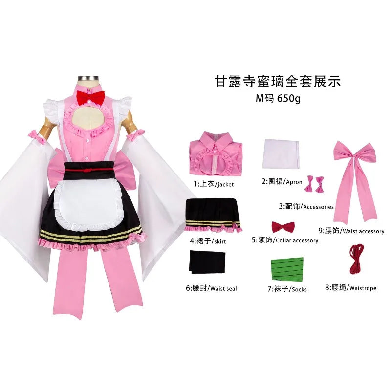 Demon Slayer Maid Dress Cosplay Kibutsuji Muzan Kamado Nezuko Kocho Shinobu Kanroji Mitsuri Style Lolita Fashion for Daily Wear