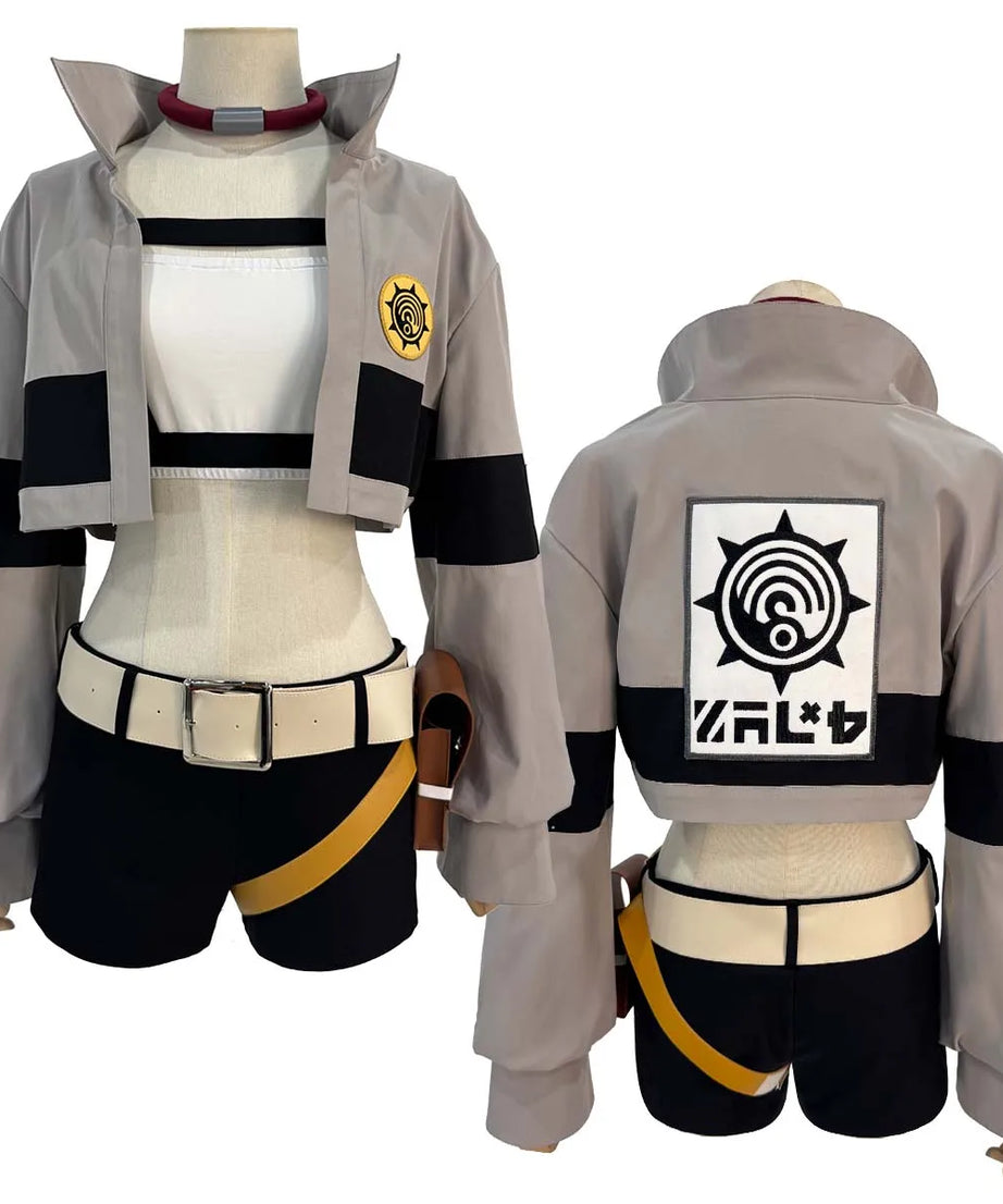 Gachiakuta Anime Riyo Cosplay Costume Convention Halloween Christmas Embroidery Top Vest Short Backpack Waist Bag