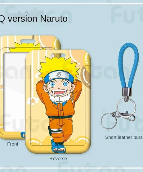 Naruto Kakashi Card Holder Men and Women ID Card Holder Purse Credit CardHolder Business Card Set KeyChain Passport Holder