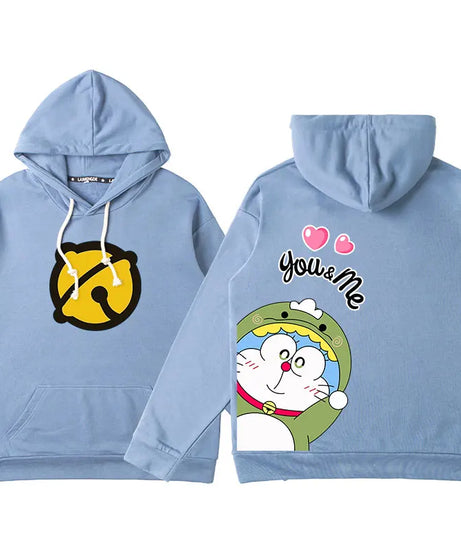 Doraemon Anime Hoodie – Cute Couple & Teen Pullover Jacket