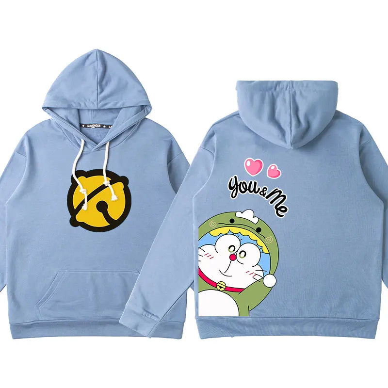 Doraemon Anime Hoodie – Cute Couple & Teen Pullover Jacket