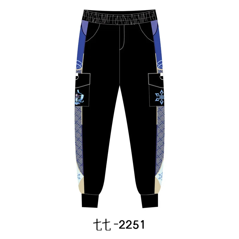 New Genshin Impact Cyno Xiao Zhongli Hu Tao Wanderer Kaedehara Kazuha Cosplay Costume Jogger Trouser Sport Gym Pants Tracksuit