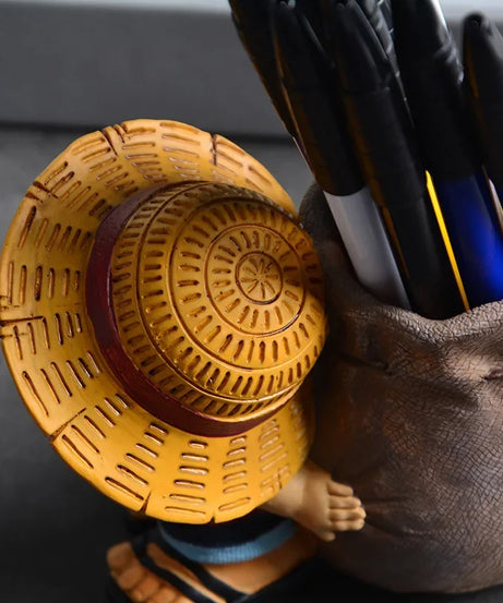 One Piece Luffy Resin Pen Holder – 10cm Desk Figure Organizer