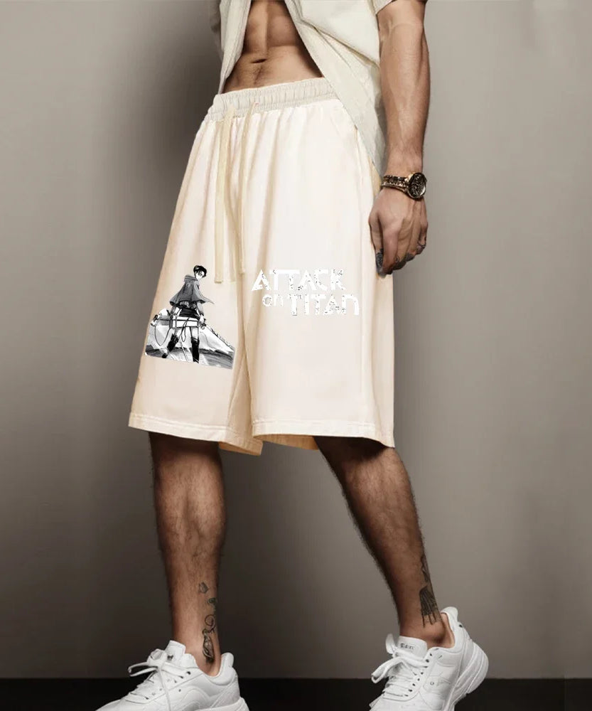 Attack on Titan Shorts Anime Printed Shorts Summer Casual Sportswear Men GYM Workout Male Fitness Sport Shorts Hip Streetwear