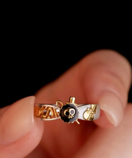 Cute One Piece Brook anime peripheral same style ring creative fashion decorative ring versatile birthday gift wholesale