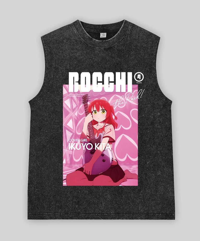 Bocchi the Rock! Oversized Band Vest – Unisex Anime Cotton Tank Top