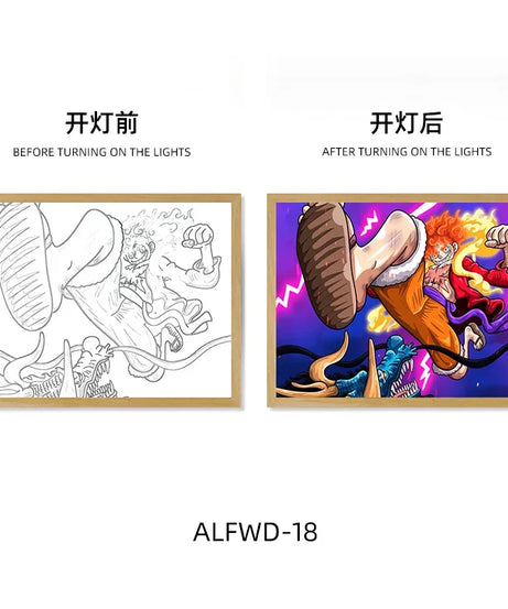 Sun God Nika Luffy Light-Up Frame – One Piece LED Desktop Decor